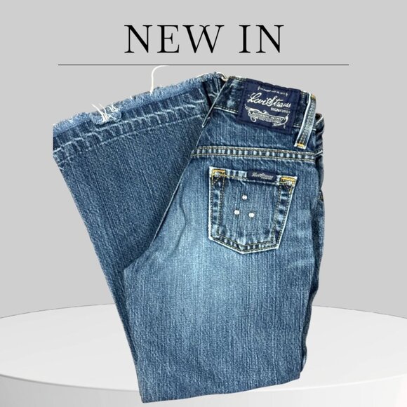 Levi Strauss Other - NEW Levis Strauss Signature Girls Rhinestone Jeans Size 6X Frayed Hem Denim